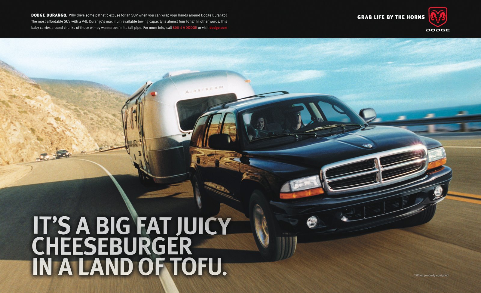 BBDO Dodge Durango Juicy Cheeseburger Print Ad